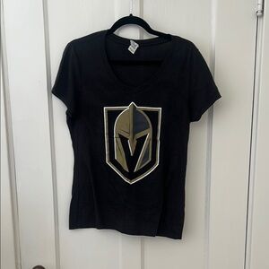 💕Vegas Knights Black T-Shirt with Gold and Silver Logo